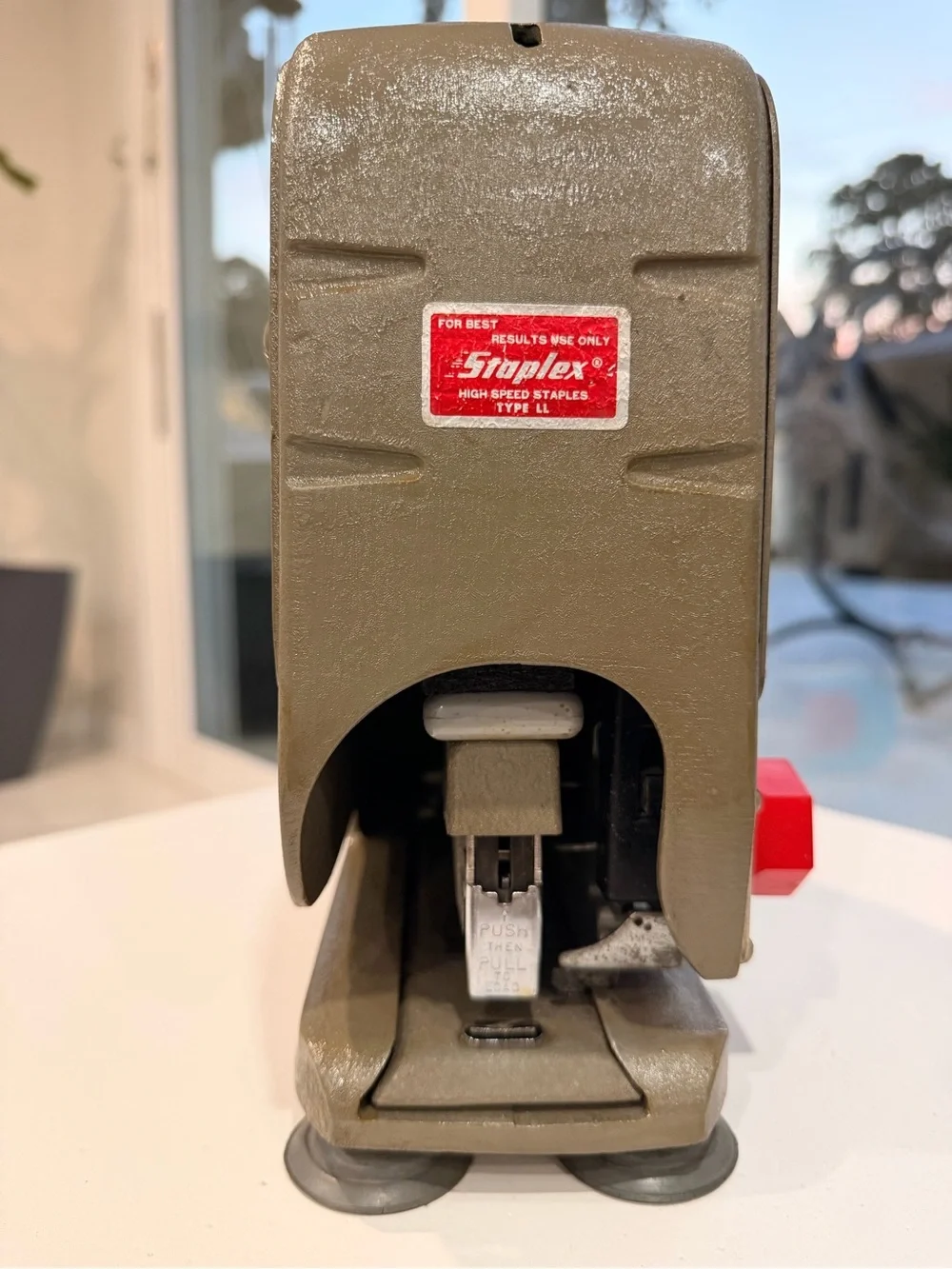 Vintage Electric Stapler in Metallic Beige - Heavy Duty Portable